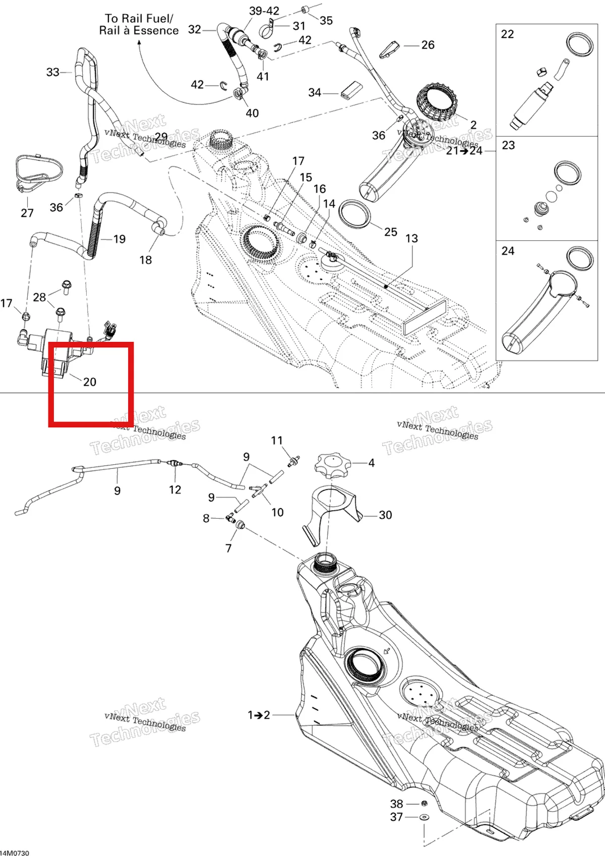 Деталь 513033328 на схеме узла 2007 Ski-Doo MACH Z Adrenaline Fuel System