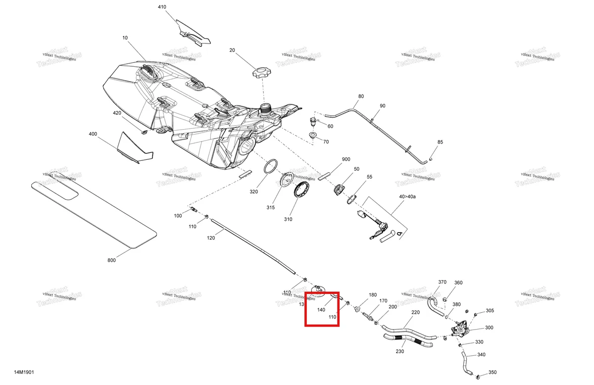 Деталь 513033352 на схеме узла 2019 Ski-Doo SUMMIT 600 CARB Fuel