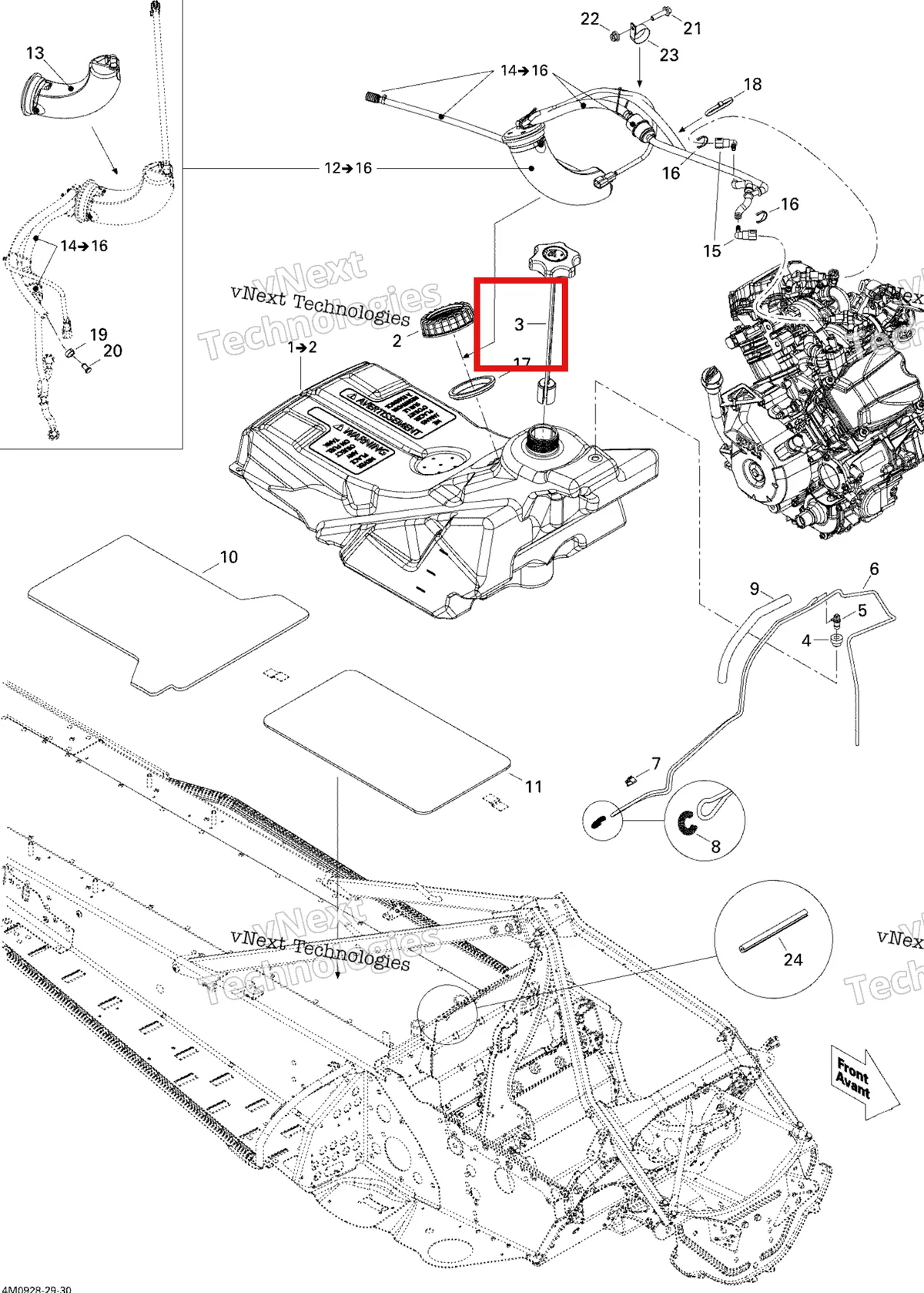 Деталь 513033361 (Крышка Топливного Бака) на схеме узла 2009 Ski-Doo Legend Touring Fuel System