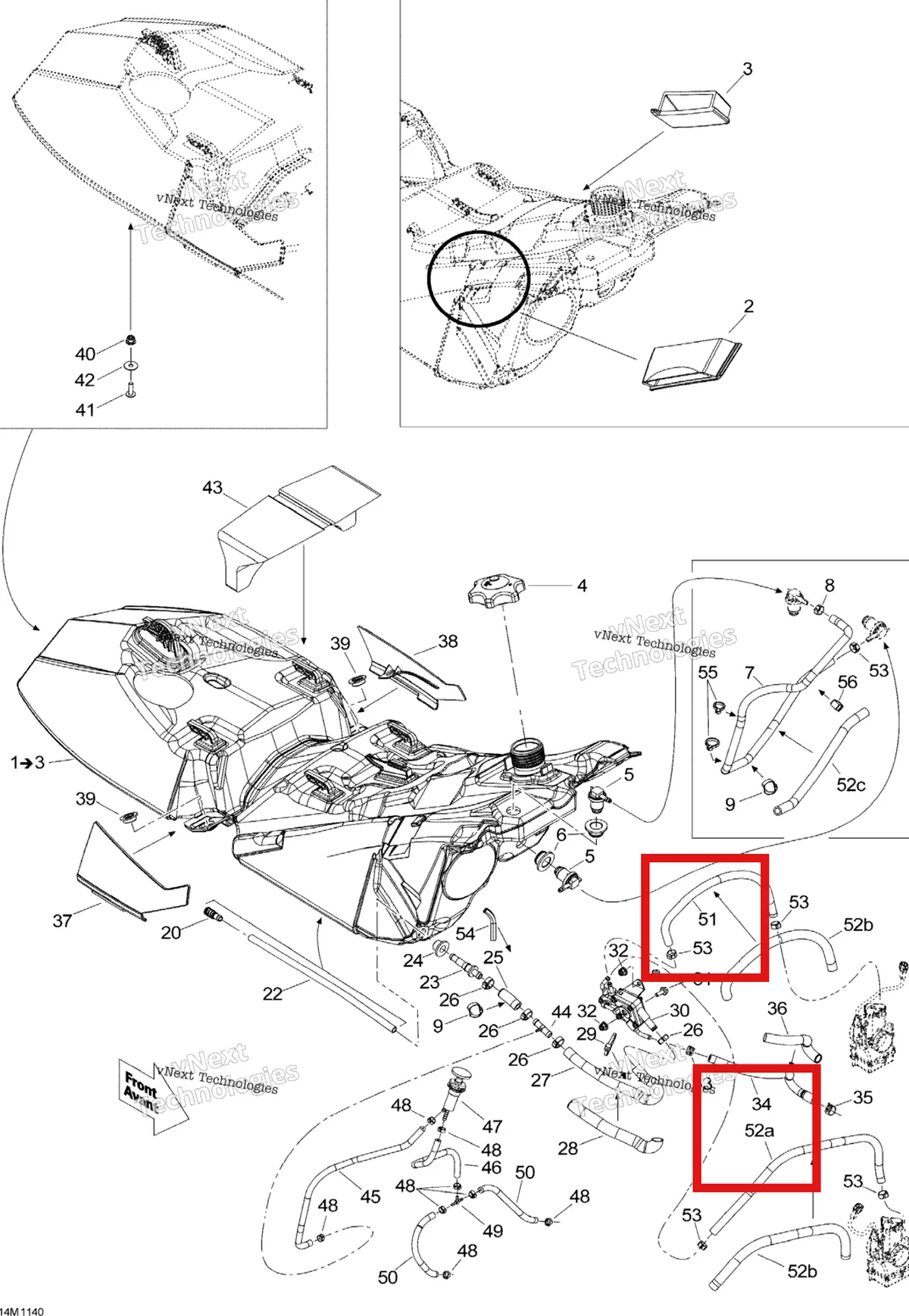 Деталь 513033448 (Шланг) на схеме узла 2011 Ski-Doo MX Z X 600RS Fuel System