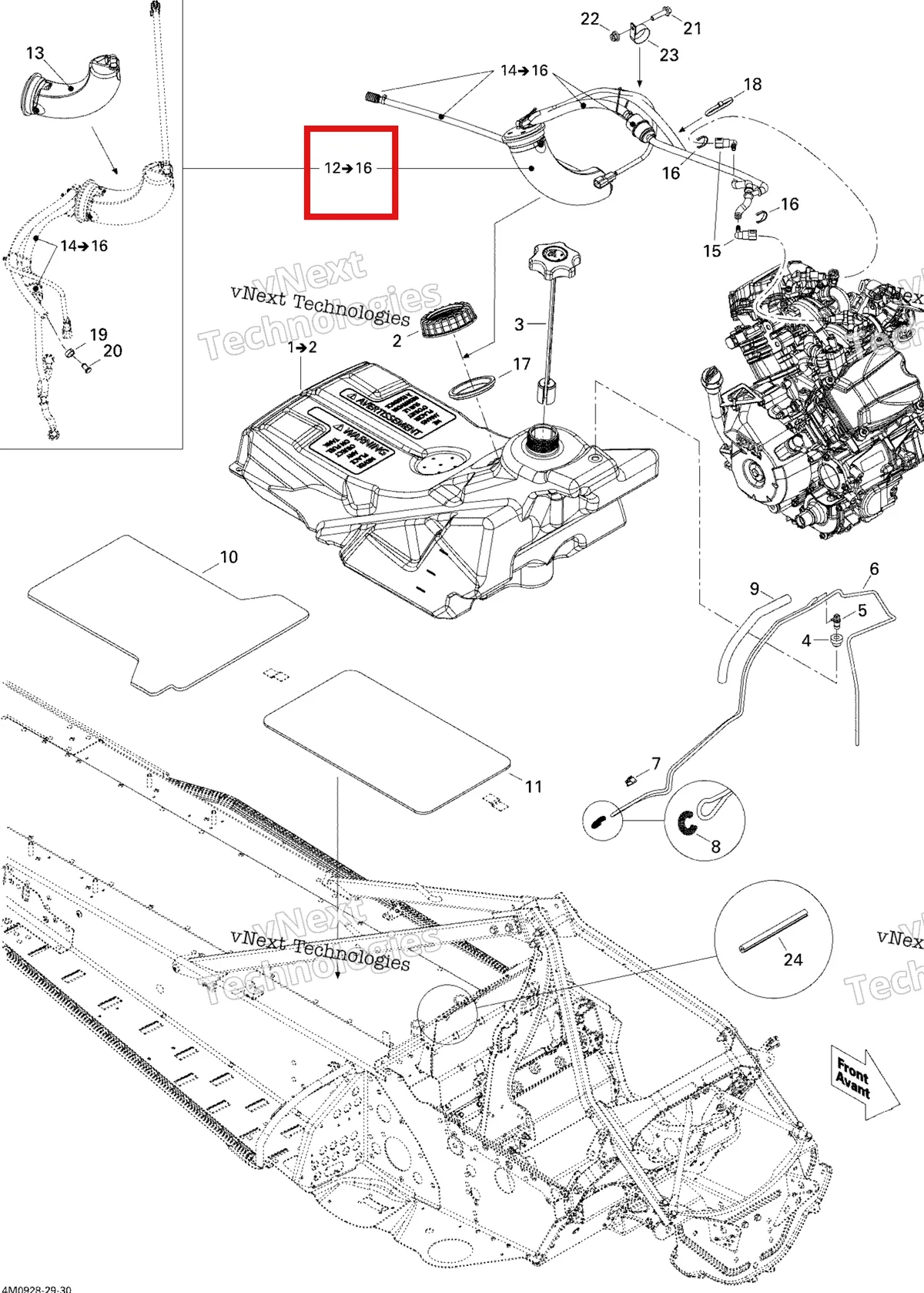 Деталь 513033495 (Деталь Fuel Pump. Includes  12 To 16) на схеме узла 2009 Ski-Doo Legend Touring Fuel System