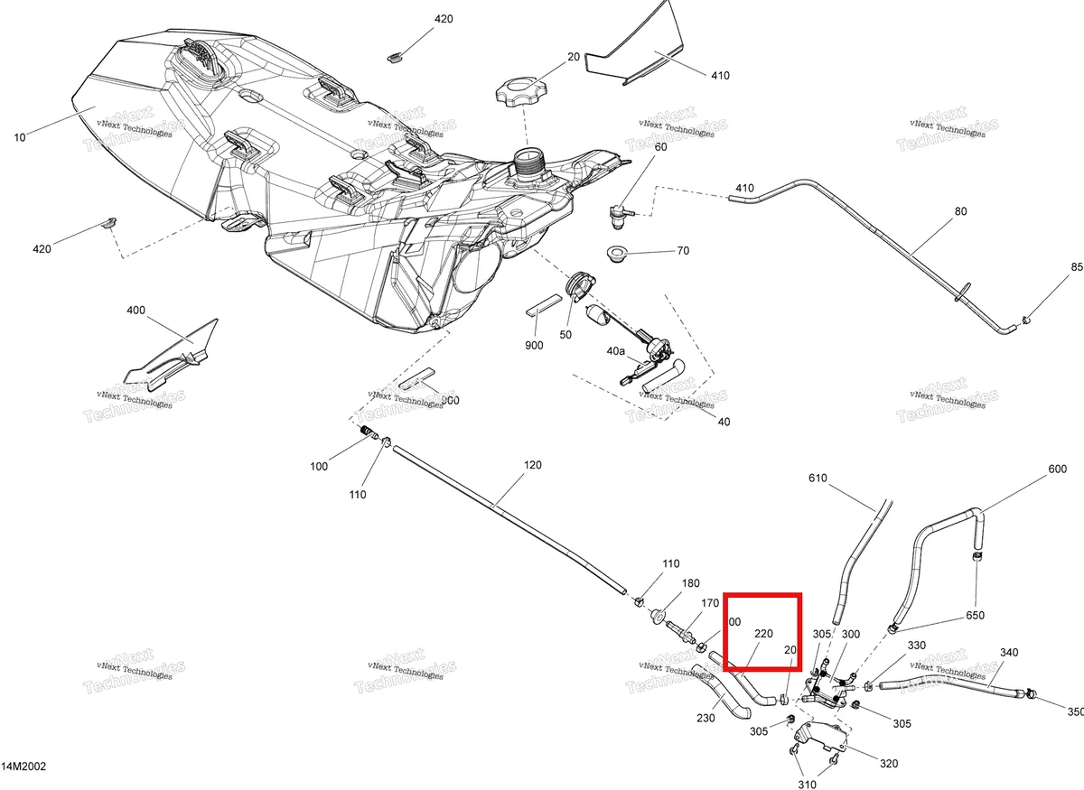 Деталь 513033499 (Шланг) на схеме узла 2020 Ski-Doo EXPEDITION SPORT 550F Engine - Fuel