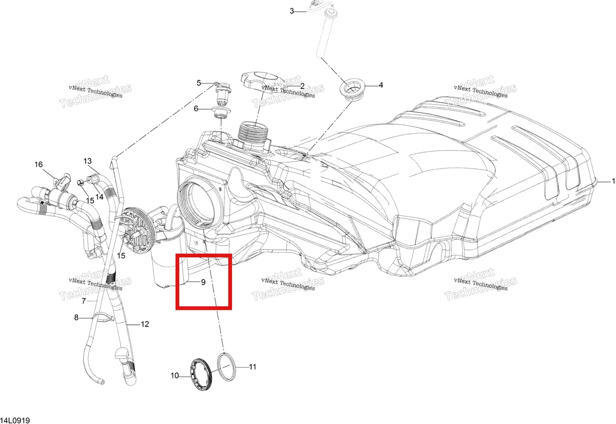 Схема применяемости: Топливный насос Ski-Doo Expedition TUV 600 H.O. SDI REV-XU (2009) (513033508)