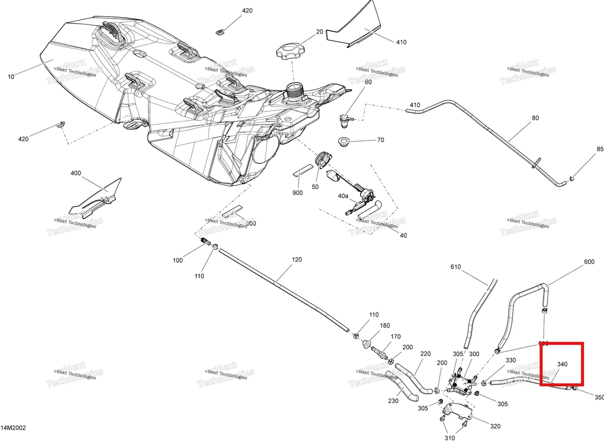 Деталь 513033553 (Шланг) на схеме узла 2020 Ski-Doo EXPEDITION SPORT 550F Engine - Fuel