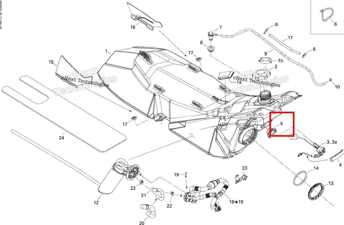 Деталь 513033559 на схеме узла 2009 Ski-Doo GSX Limited 1200 4-TEC Fuel System