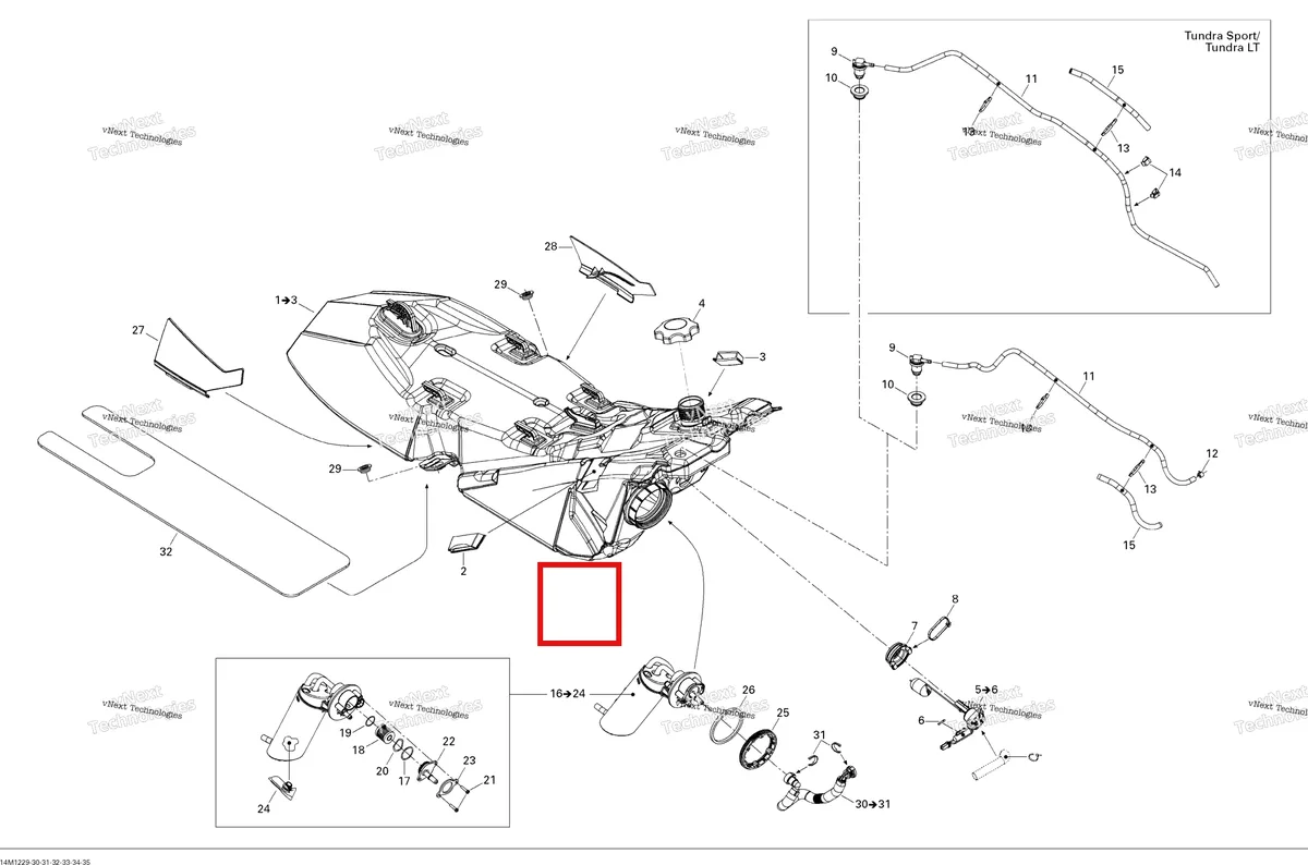 Деталь 513033578 на схеме узла 2012 Ski-Doo Expedition Sport 600ACE LFF Fuel System