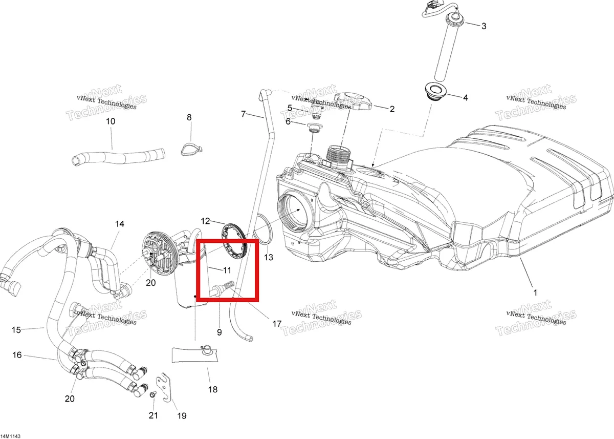Деталь 513033585 (Топливный Насос) на схеме узла 2011 Ski-Doo Expedition LE 600HOETEC X Fuel System