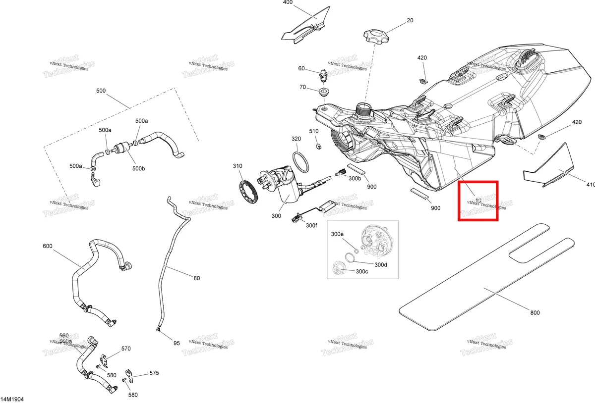 Деталь 513033667 на схеме узла 2020 Ski-Doo TUNDRA 600HO E-TEC Engine - Fuel
