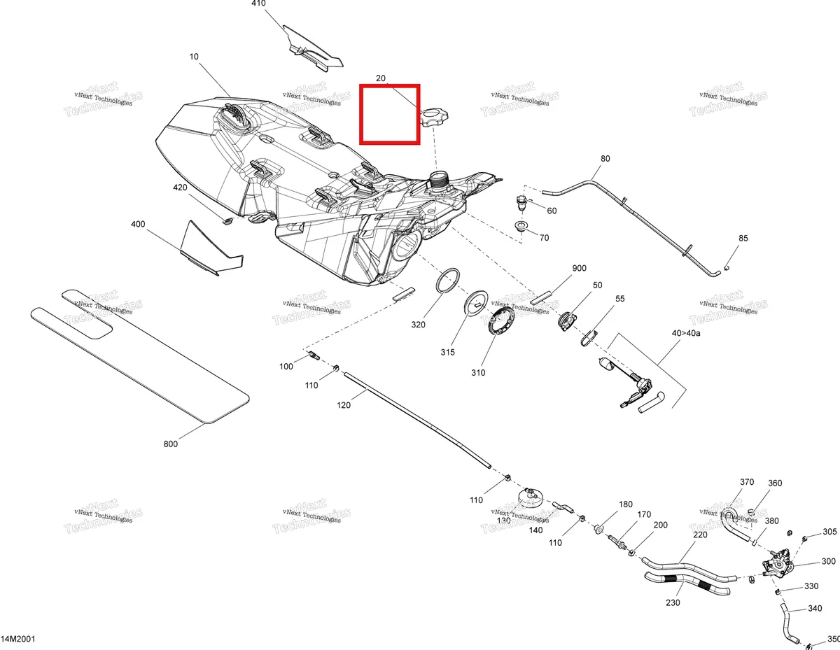 Деталь 513033695 на схеме узла 2020 Ski-Doo MXZ 600 CARB Engine - Fuel