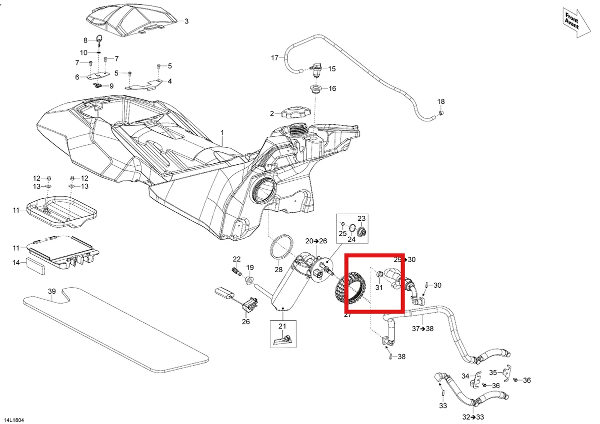 Схема применяемости: Топливная система, Lynx 49 Ranger 2 Stroke 513033736