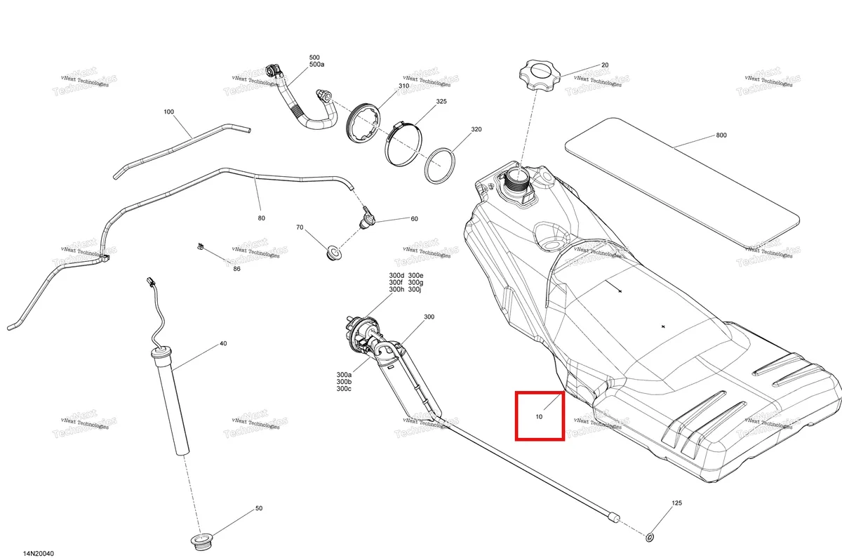 Деталь 513033757 (Топливный бак) на схеме узла 2020 Ski-Doo EXPEDITION SWT 900 ACE Engine - Fuel