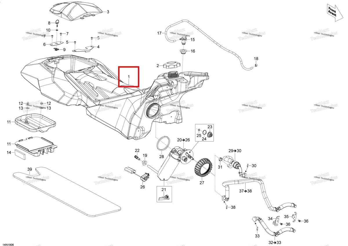 Деталь 513033758 на схеме узла 2020 Ski-Doo SKANDIC WT 550F Engine - Fuel