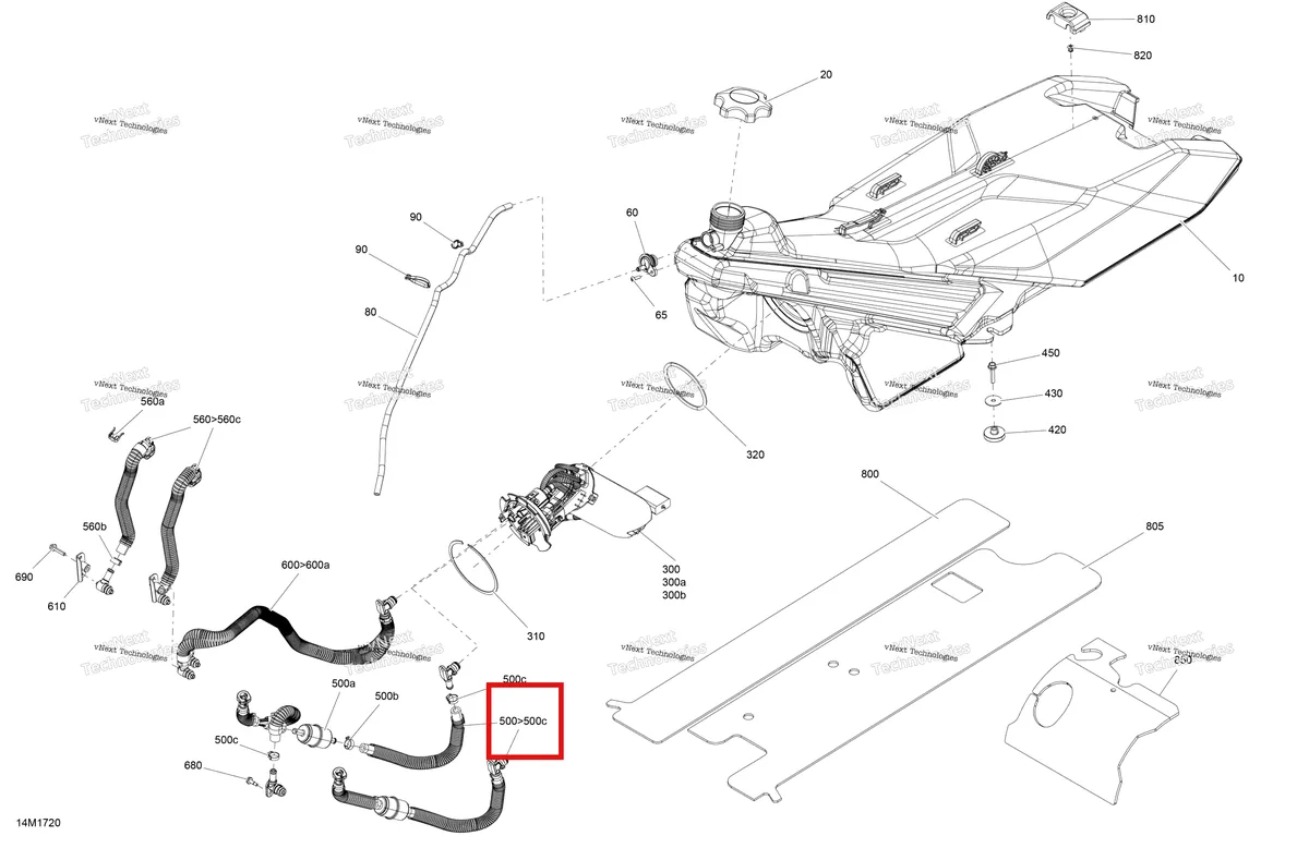 Деталь 513033761 на схеме узла 2017 Ski-Doo RENEGADE - 2-STROKE - 850 E-TEC Fuel System - All Models