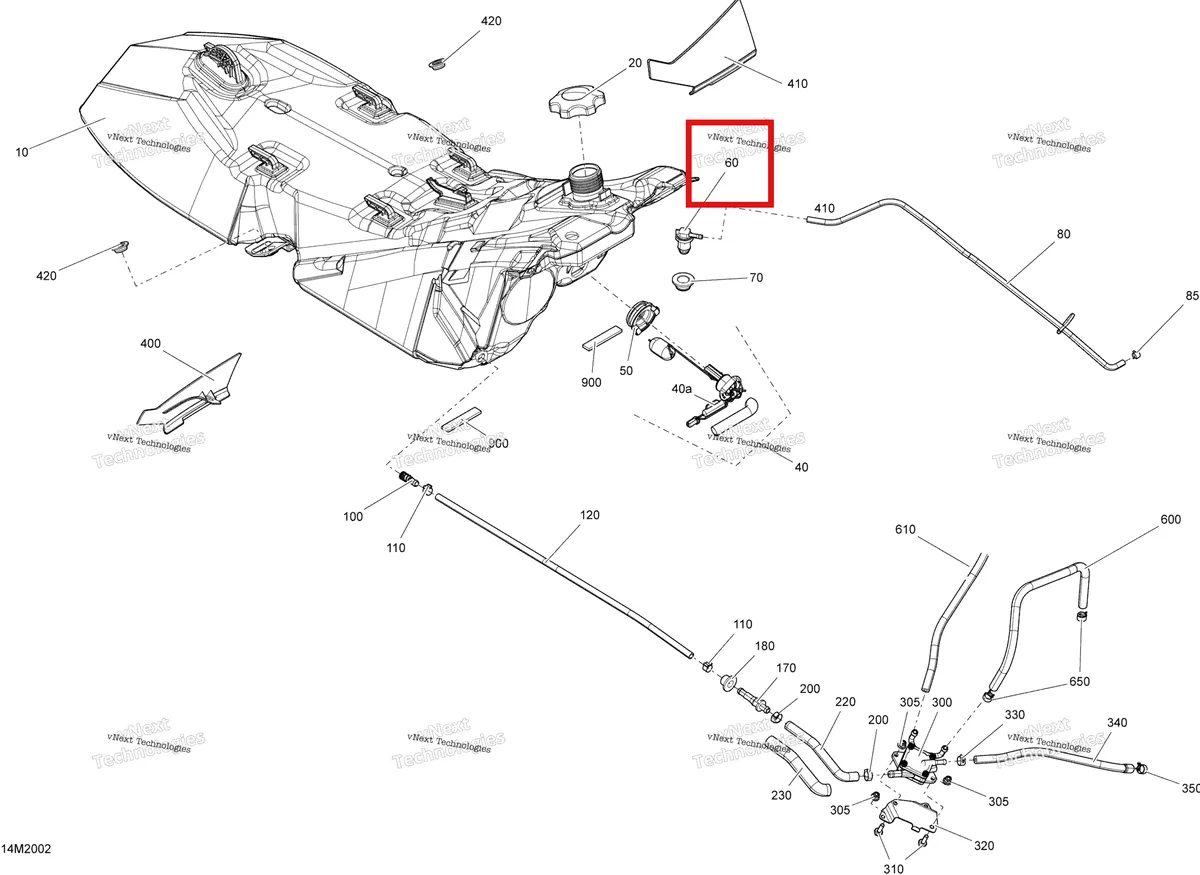 Деталь 513033842 (Обратный клапан) на схеме узла 2020 Ski-Doo EXPEDITION SPORT 550F Engine - Fuel