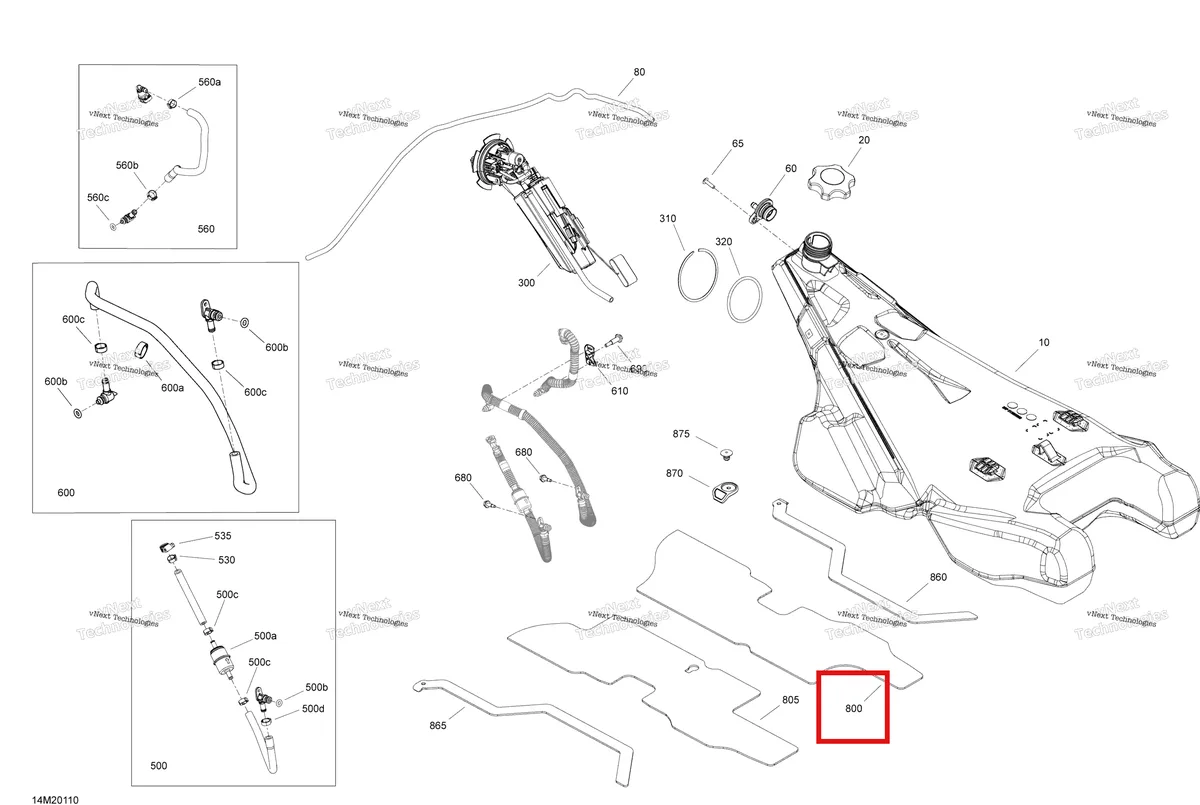 Деталь 513033871 на схеме узла 2020 Ski-Doo EXPEDITION LE/SE 600R E-TEC Engine - Fuel