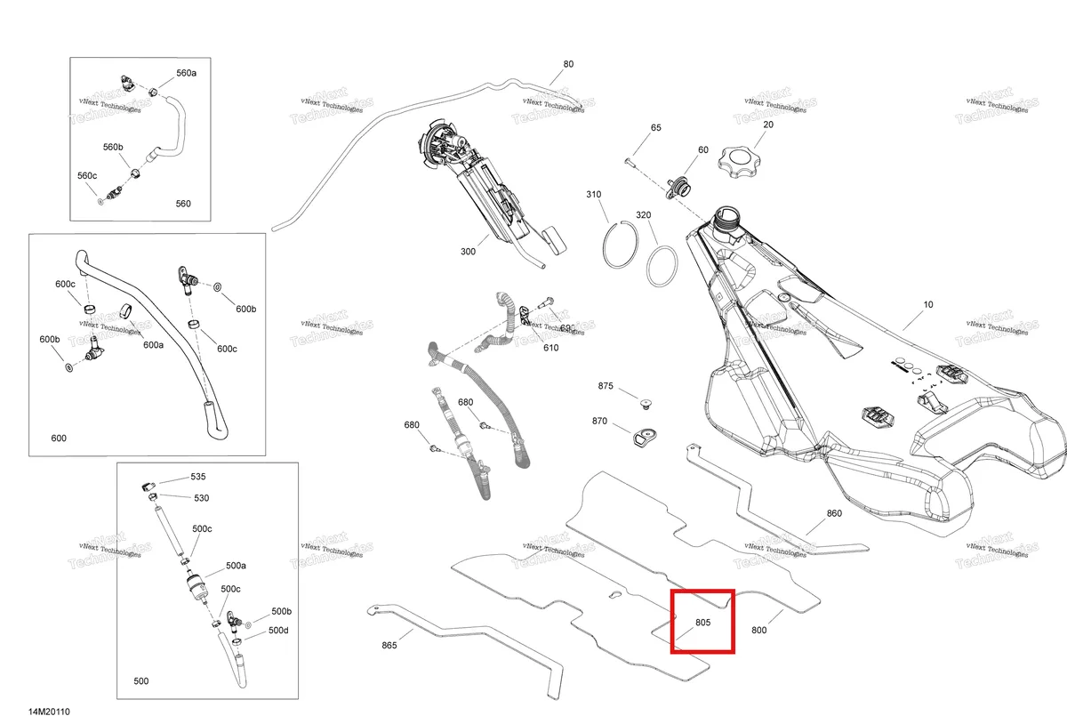Деталь 513033872 на схеме узла 2020 Ski-Doo EXPEDITION LE/SE 600R E-TEC Engine - Fuel