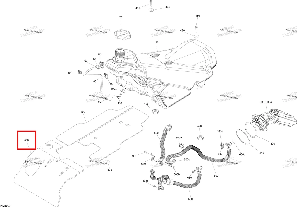 Деталь 513033896 на схеме узла 2019 Ski-Doo MXZ 600 RACING Fuel - 600 Racing