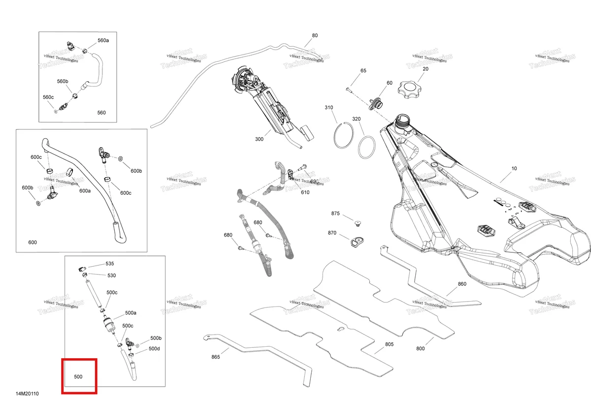 Деталь 513033918 на схеме узла 2020 Ski-Doo EXPEDITION LE/SE 600R E-TEC Engine - Fuel