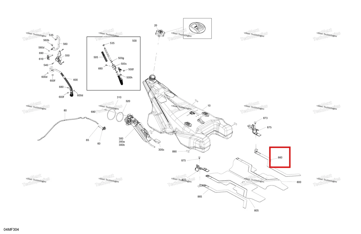 Деталь 513033981 на схеме узла 2026 Ski-Doo EXPEDITION - LE - 600R E-TEC - ABTA - Deep Black - 20X154X1.5CSS Track Engine - Fuel