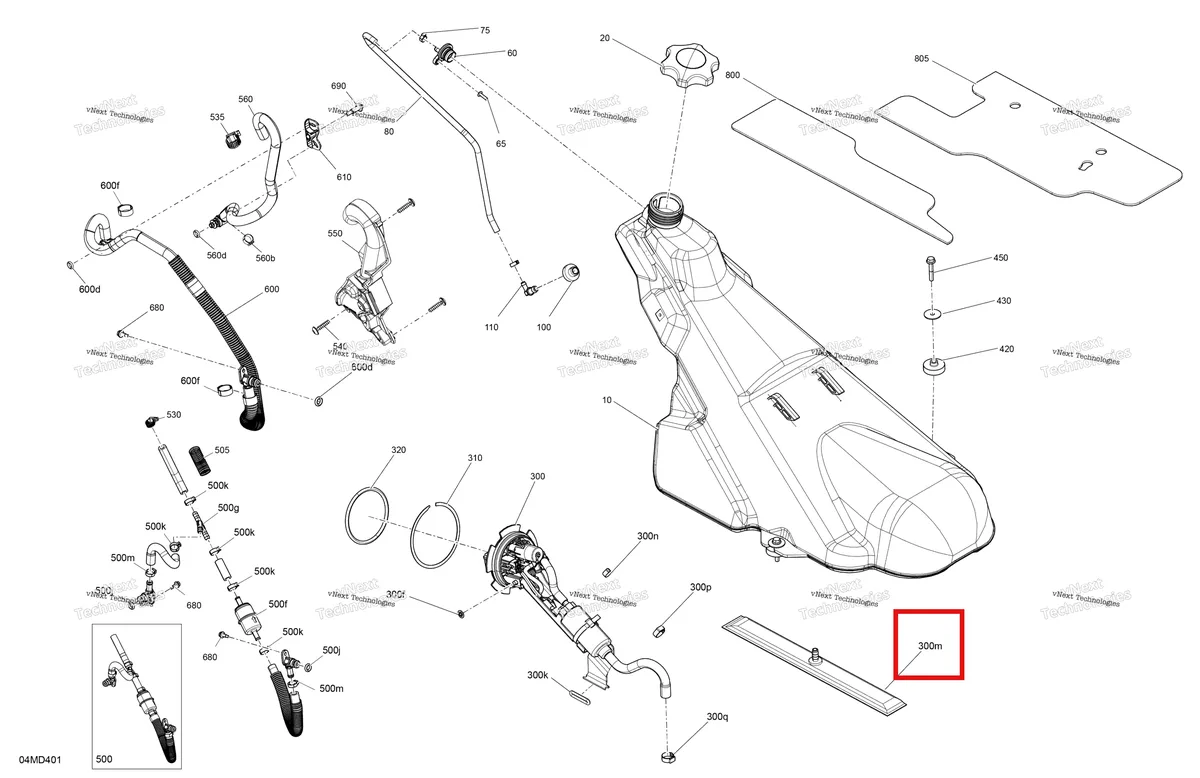 Деталь 513033992 на схеме узла 2024 Ski-Doo BMRA - RACING 600 RS Engine - Fuel