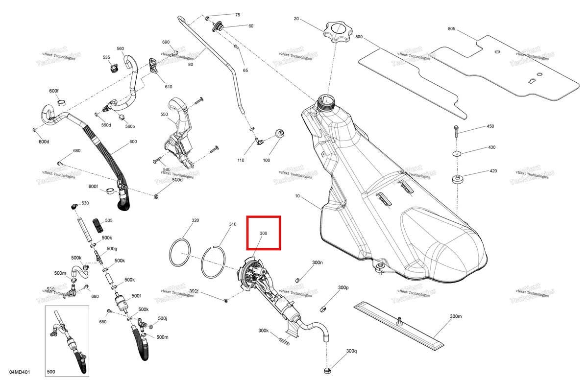 Деталь 513034002 на схеме узла 2024 Ski-Doo BMRA - RACING 600 RS Engine - Fuel