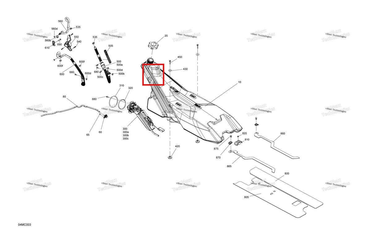 Деталь 513034051 на схеме узла 2023 Ski-Doo BACKCOUNTRY 600R E-TEC - STD Engine - Fuel