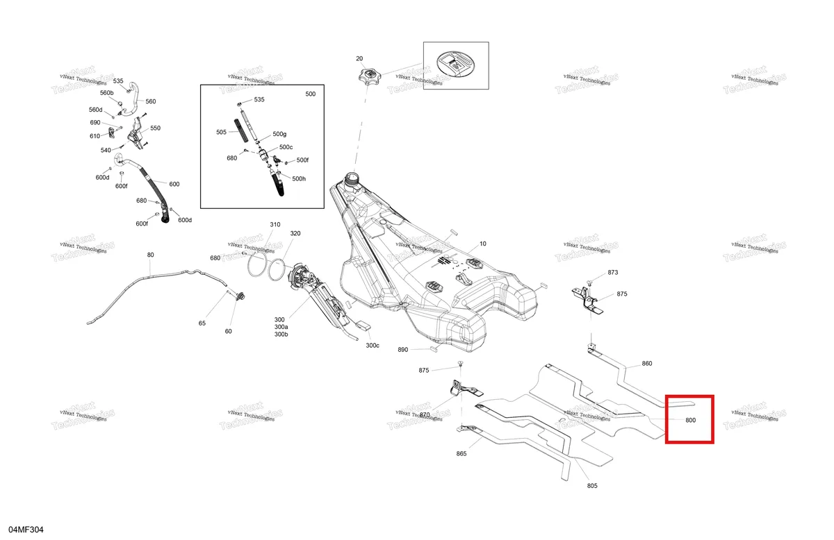 Деталь 513034052 на схеме узла 2026 Ski-Doo EXPEDITION - LE - 600R E-TEC - ABTA - Deep Black - 20X154X1.5CSS Track Engine - Fuel