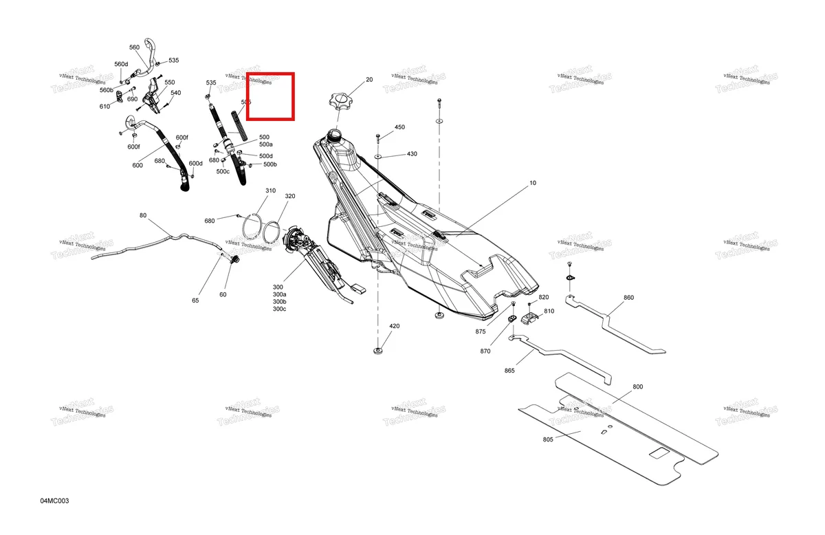 Деталь 513034114 на схеме узла 2023 Ski-Doo BACKCOUNTRY 600R E-TEC - STD Engine - Fuel