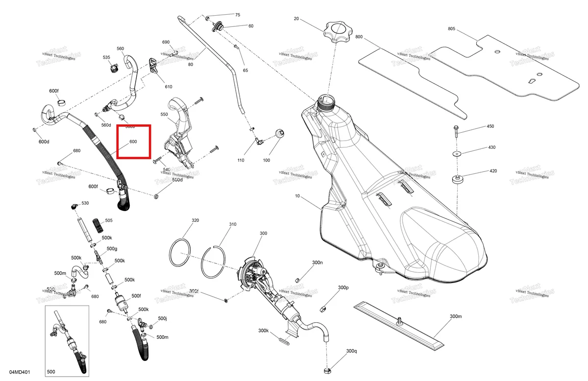 Деталь 513034151 на схеме узла 2024 Ski-Doo BMRA - RACING 600 RS Engine - Fuel