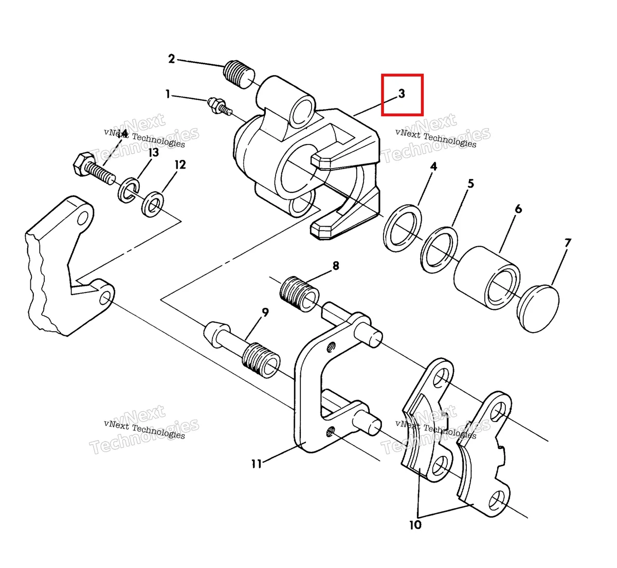 Деталь 5130657 на схеме узла Front Brake Assembly Trail Blazer
