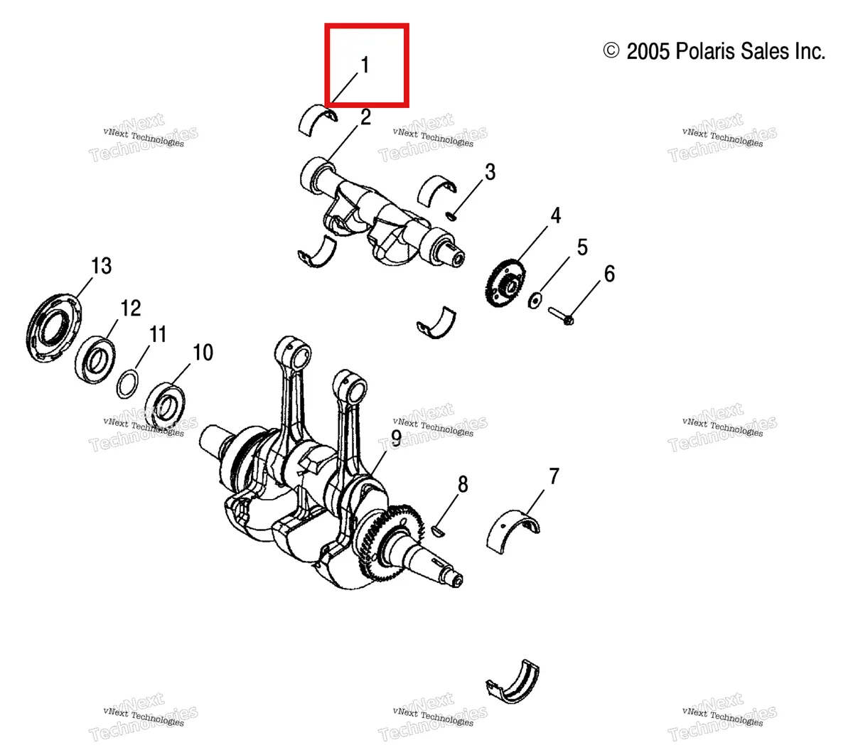 Деталь 5132753 на схеме узла Engine, Crankshaft