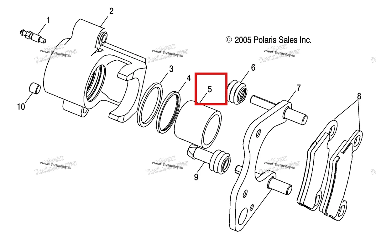 Деталь 5132829 на схеме узла Front Brake Caliper