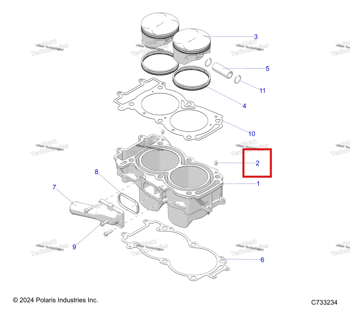 Деталь 5132835 на схеме узла Engine, Cylinder & Piston