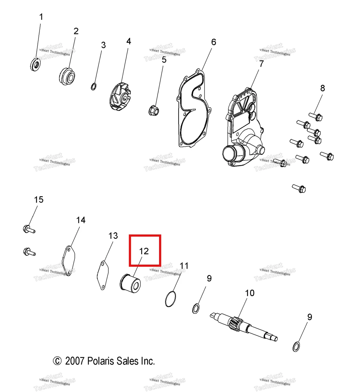 Деталь 5136084 на схеме узла Engine, Water Pump