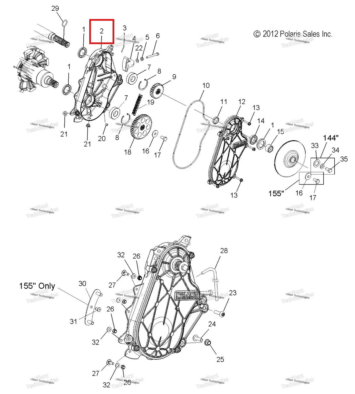 Деталь 5136532 на схеме узла Drive Train, Chaincase All Options