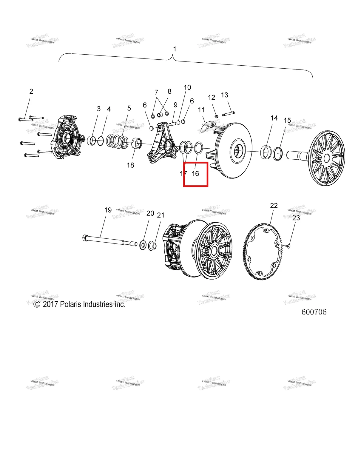 Деталь 5138705 на схеме узла Drive Train, Clutch, Primary