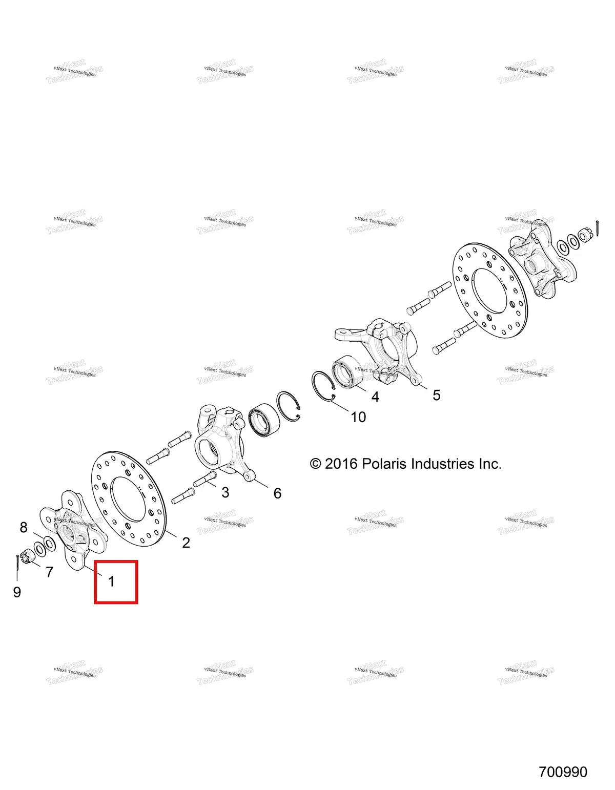 Деталь 5139265-067 на схеме узла Suspension, Front Carrier And Hub