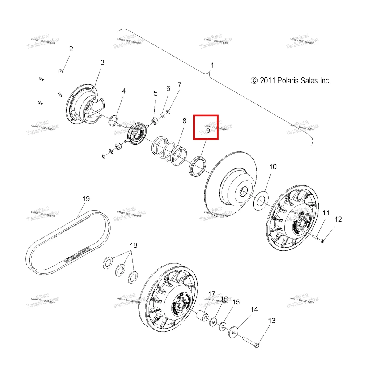 Деталь 5140109 (Рампа DRVN STRGHT 40 ER2 Polaris 800 AXYS Pro RMK LE 155 (2017) (5140109)) на схеме узла 2020 Polaris 800 AXYS PRO RMK 174 3