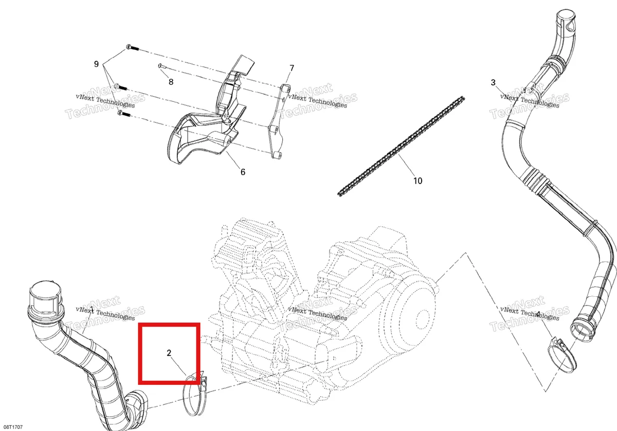 Деталь 514052859 (Norma шестерня хомут Can-Am Outlander MAX 800 XT (2008) (514052859)) на схеме узла 2026 Can-Am 001- DS 250 Engine