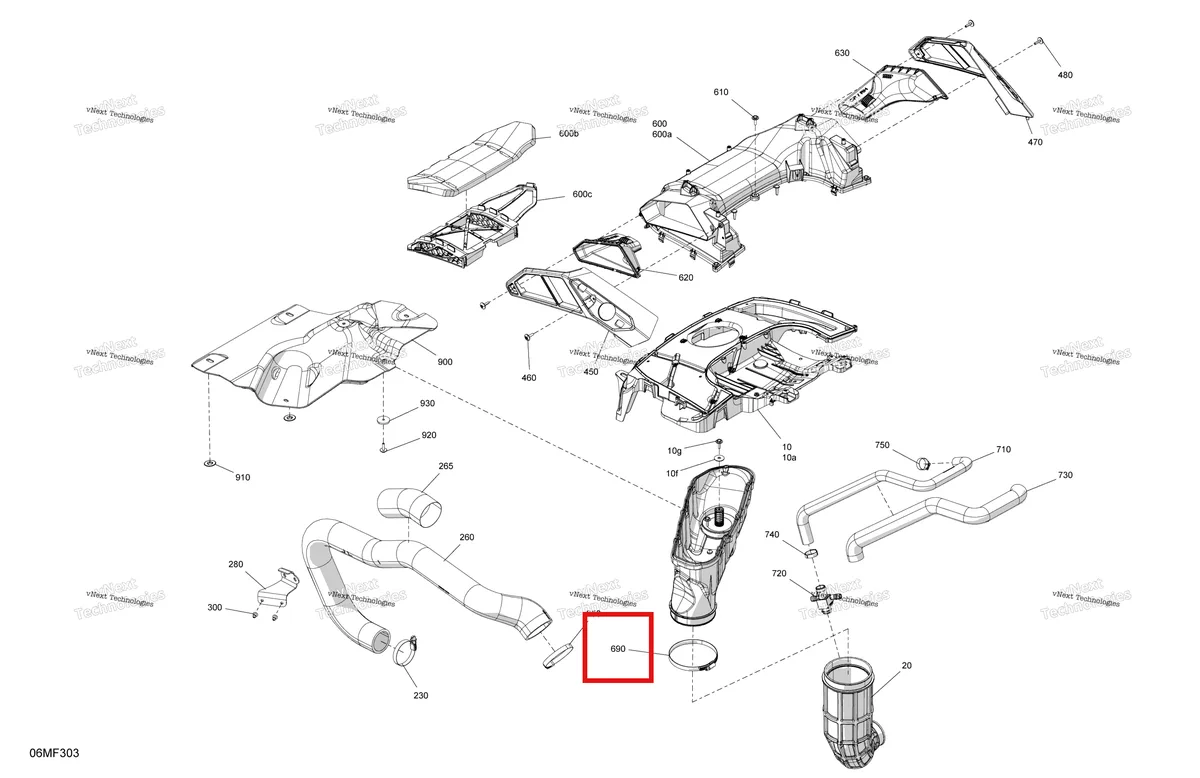 Деталь 514052924 (Хомут) на схеме узла 2026 Ski-Doo RENEGADE - X - 900 ACE TURBO - DXTM - Catalyst Gray - 15X137X1.25RS Track Engine - Air Intake