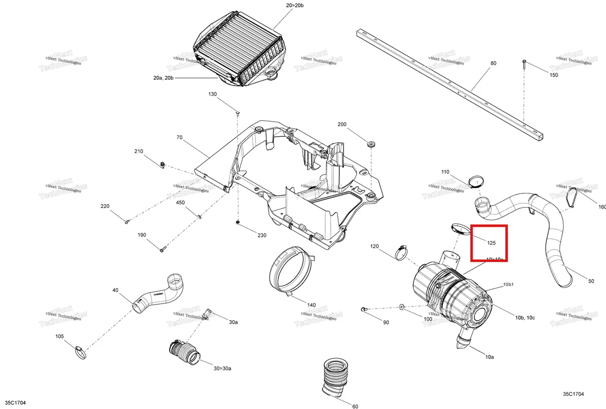 Деталь 514053074 (Норма Шестерни Струбцины) на схеме узла 2017 Can-Am MAVERICK X3 Air Intake