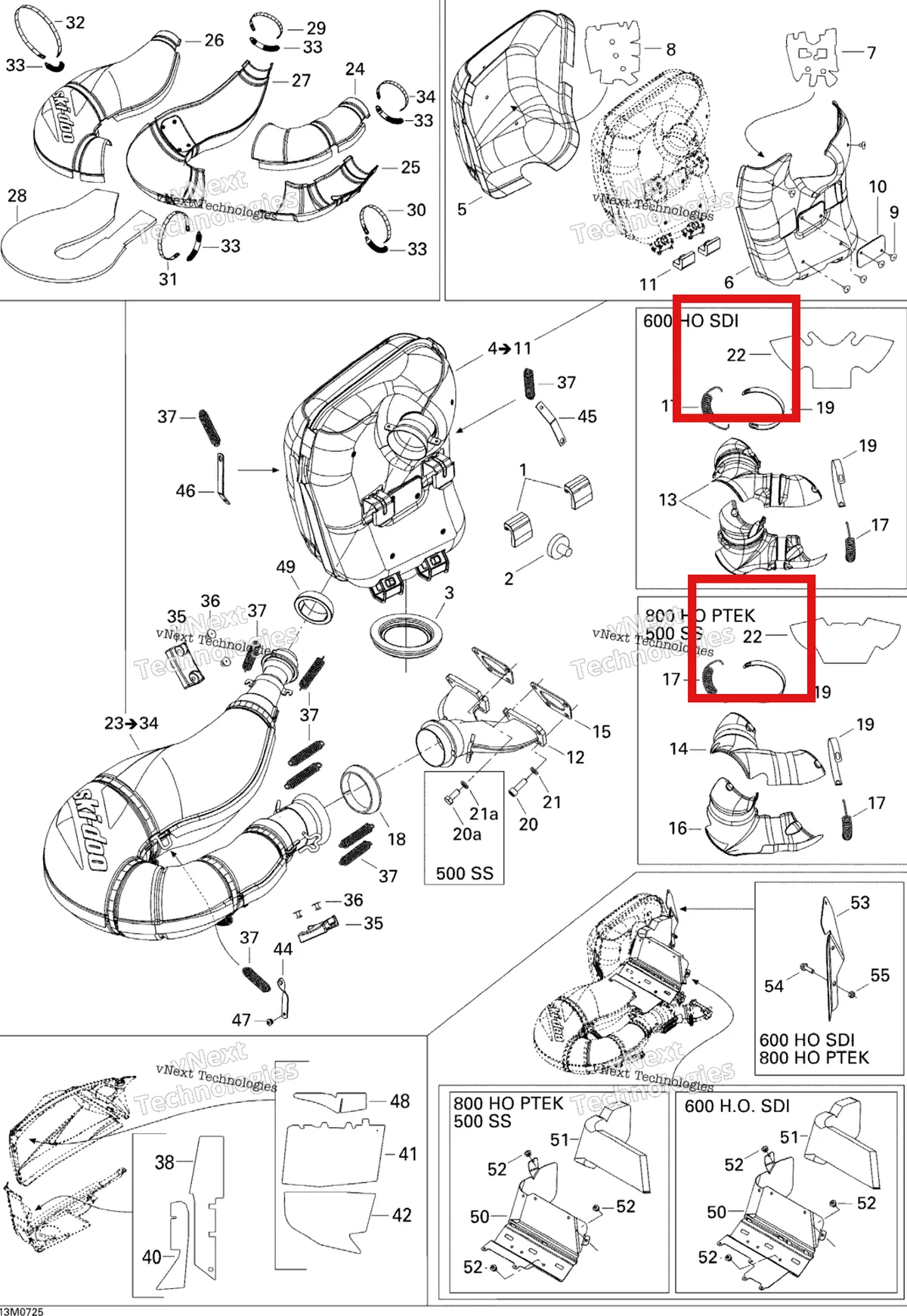 Деталь 514053284 (Изоляционная Вата) на схеме узла 2007 Ski-Doo GSX LTD 800 HO PTEK Exhaust System 800 Ho