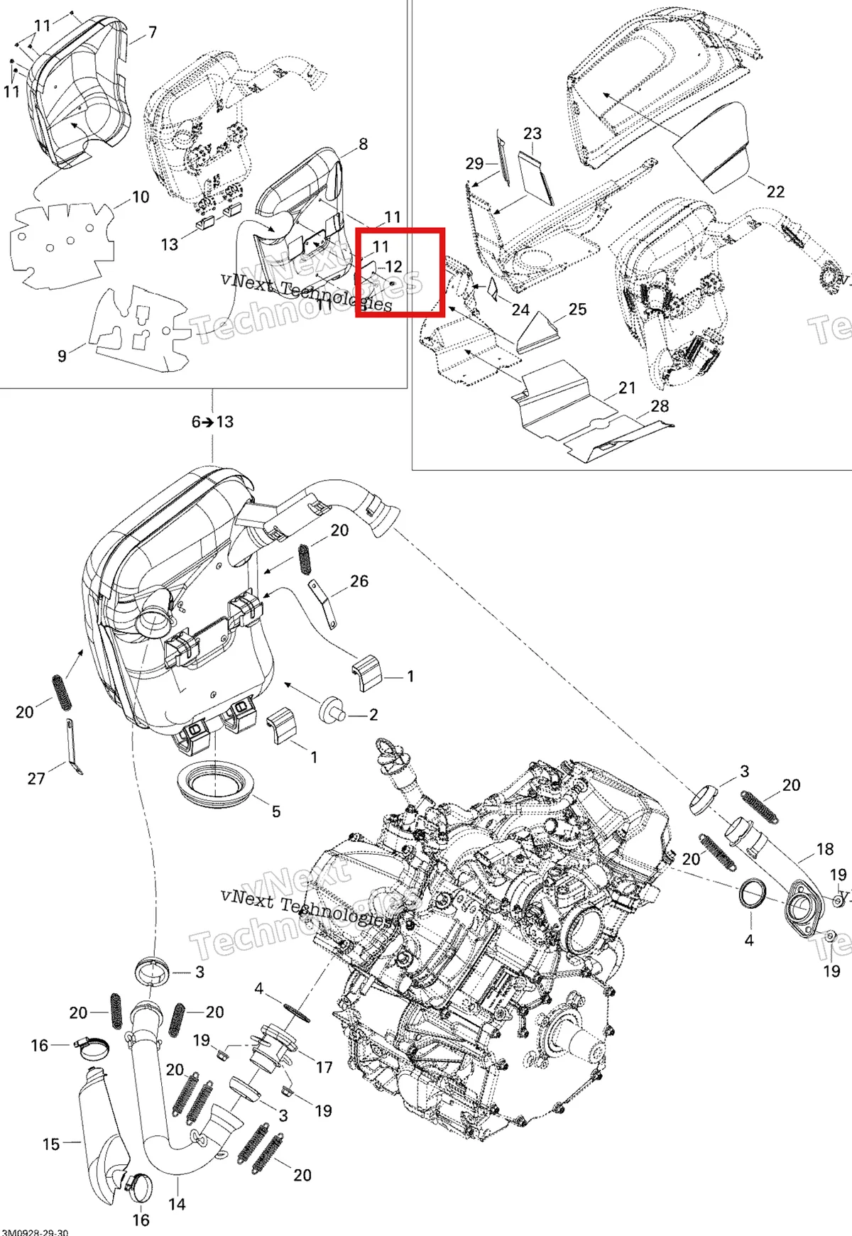 Деталь 514053429 (Спинка) на схеме узла 2009 Ski-Doo Legend Touring Exhaust System