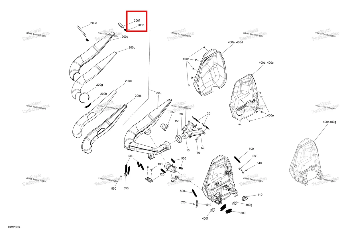Деталь 514053492 (Норма Шестерни Струбцины) на схеме узла 2020 Ski-Doo EXPEDITION SPORT 550F Engine - Exhaust