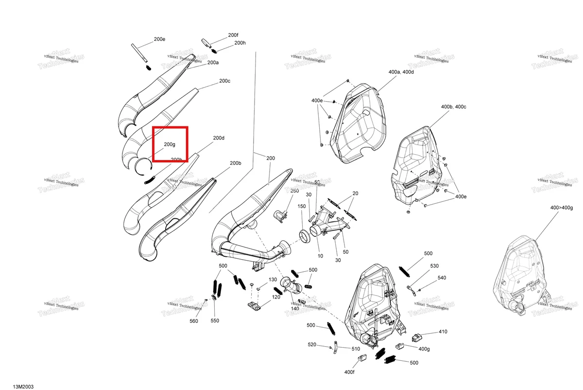Деталь 514053498 (Норма Шестерни Струбцины) на схеме узла 2020 Ski-Doo EXPEDITION SPORT 550F Engine - Exhaust