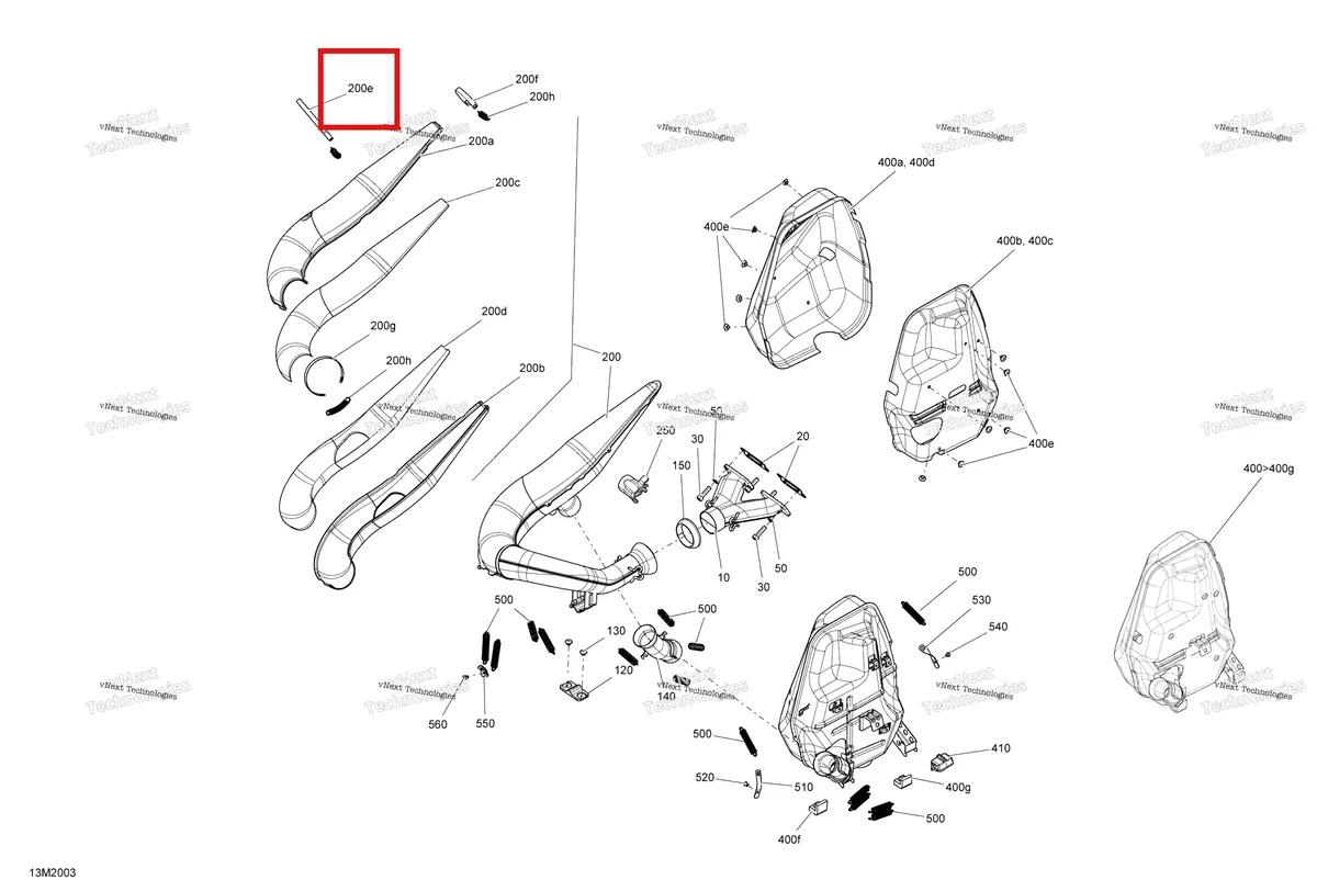 Деталь 514053502 (Норма Шестерни Струбцины) на схеме узла 2020 Ski-Doo EXPEDITION SPORT 550F Engine - Exhaust