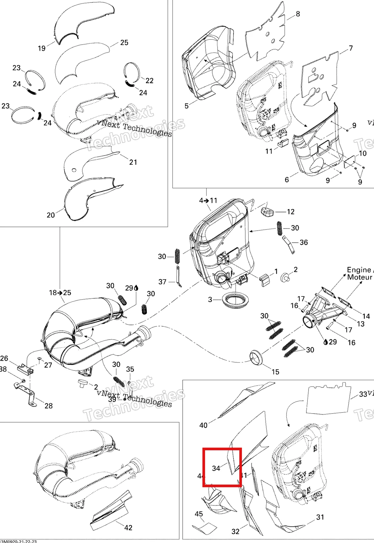 Деталь 514053562 на схеме узла 2009 Ski-Doo GSX Fan Exhaust System