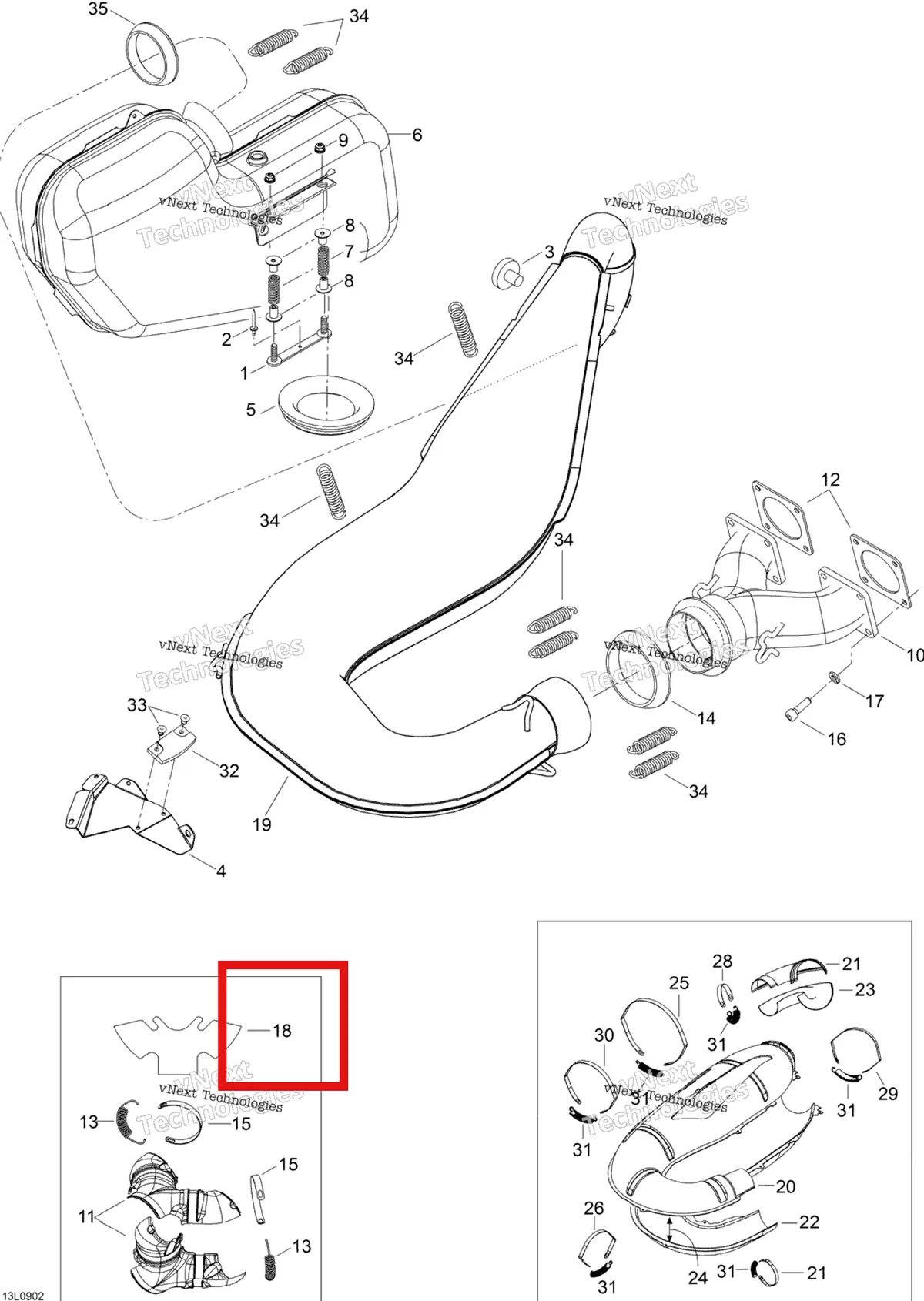 Деталь 514053588 (Изоляционная Вата) на схеме узла 2009 Ski-Doo Expedition TUV 600 H.O. SDI Exhaust System