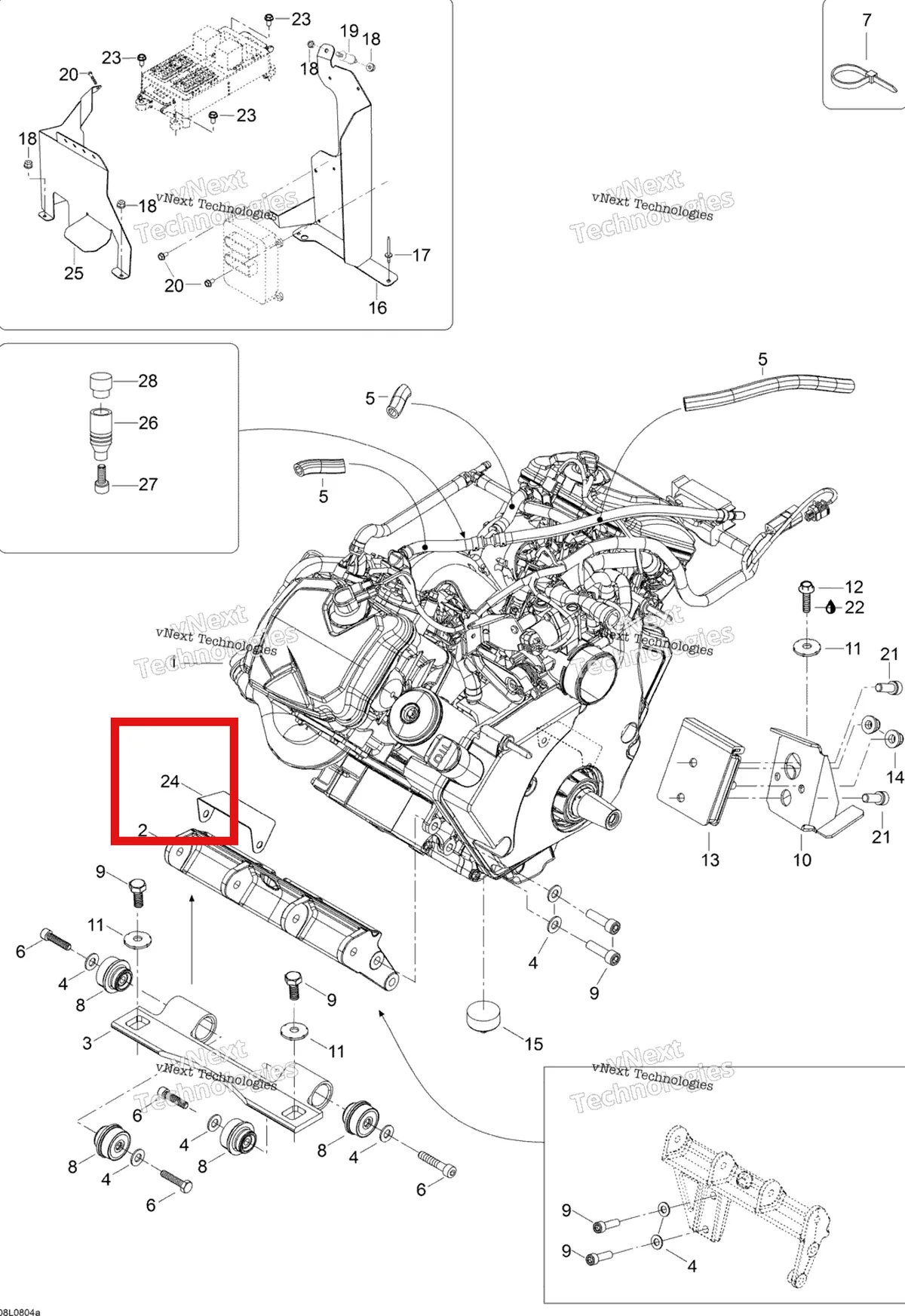 Деталь 514053620 (Деталь Isolering) на схеме узла 2008 Ski-Doo Expedition V-1300 Engine And Engine Support