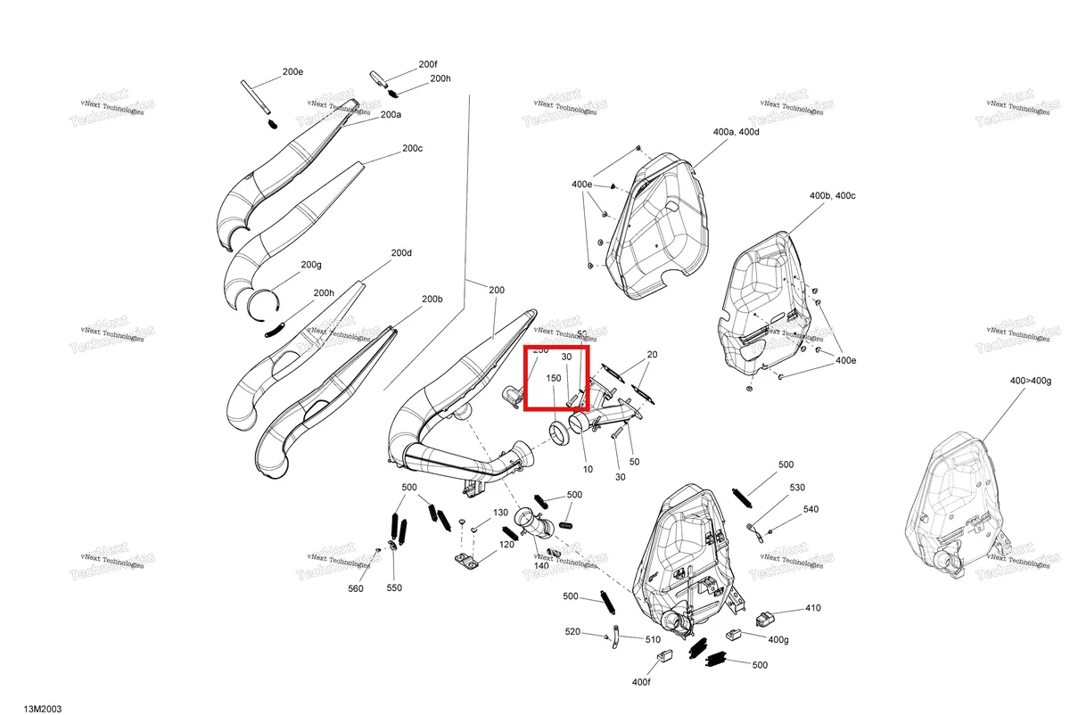 Деталь 514053644 (Уплотнение) на схеме узла 2020 Ski-Doo EXPEDITION SPORT 550F Engine - Exhaust